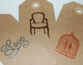 Escort card, place card, stamped and embossed, DIY Kraft Color cards - set of 20