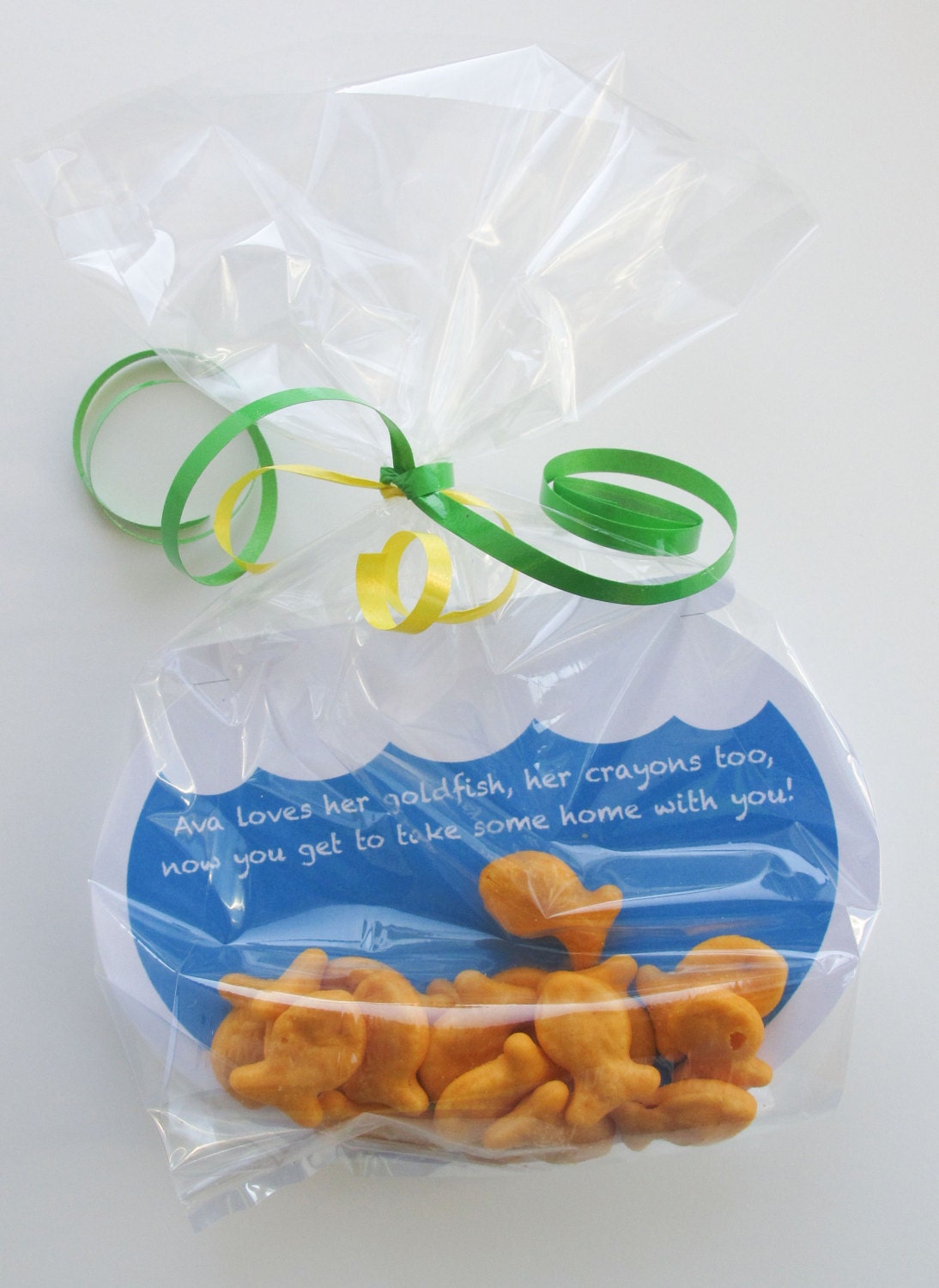 ELMO Party Favor Tags, Sesame Street favors, Goldfish tags