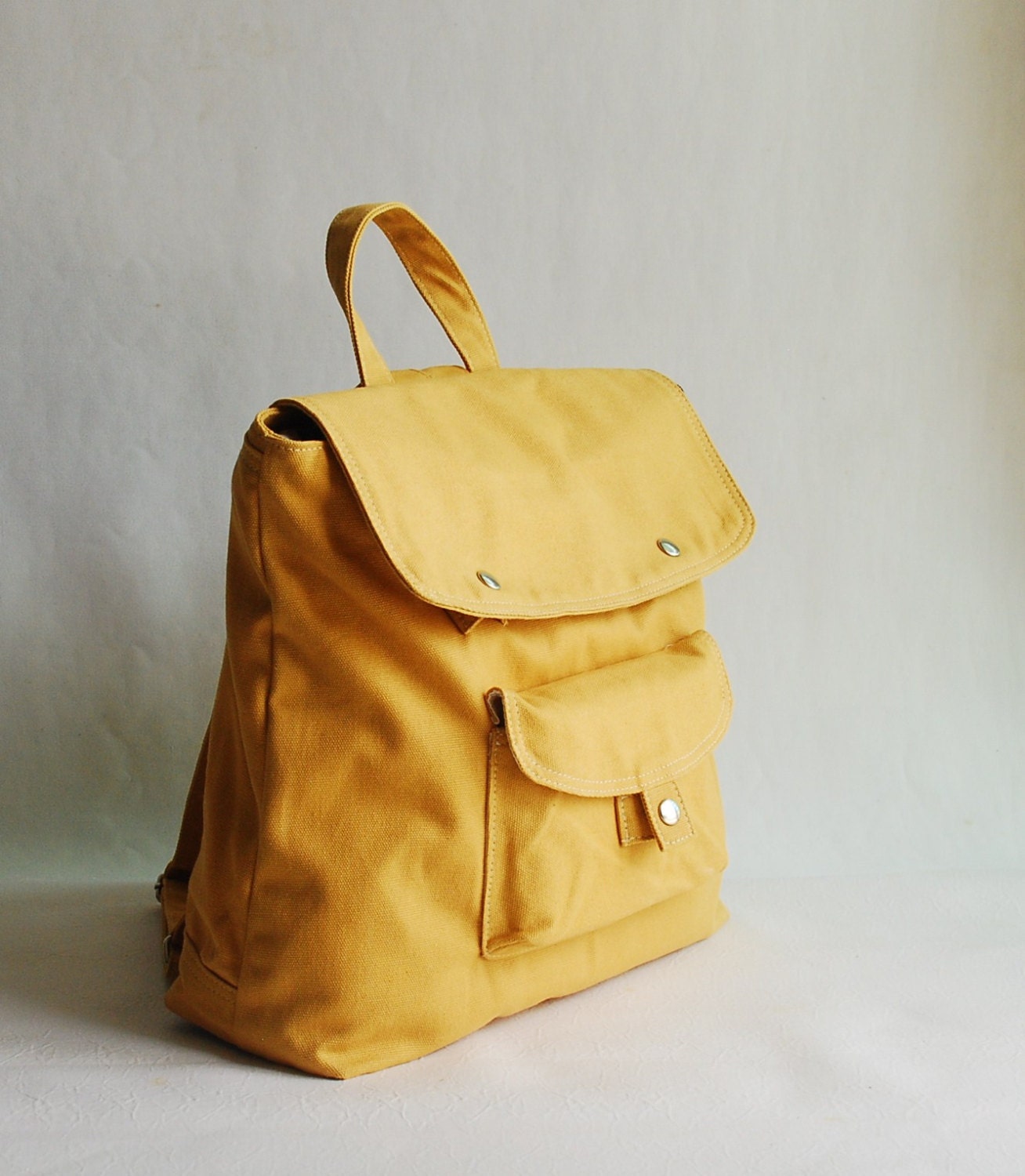 SALE up to 20% - BAGGO Unisex Backpack in Mustard Purse / laptop / Shoulder / Diaper / Satchel / Rucksack / Travel / School Bag / Wallet
