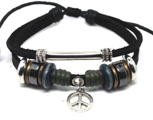 bangle anti-war sign bracelet metal  men bracelet  women bracelets Cuff ,real Leather bracelet  Rope bracelet  metal bracelet cuff SH-0257