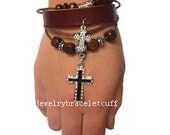 jewelry bangle bracelet  punk rock Bracelet Cuff. unisex bracelet Leather bracelet and ropes bracelet ,metal cross bracelet SH-0794