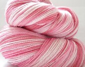 Hand Dyed Yarn - Superwash Merino Silk and Stellina, Sparkle Lace Yarn in Cherry Blossom - Preorder.