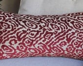 Ready to Ship-Beautiful ANIMAL PRINT Home Decor Pillow Cover- 14x28-Red-Chenille-Toss Pillow-Accent Pillow