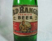 Vintage 1949 Old Ranger Brand Premium Beer Bottle with Paper Labels Hunter with Rifle Graphics Hornell Brewing Company NY IRTP Green Glass