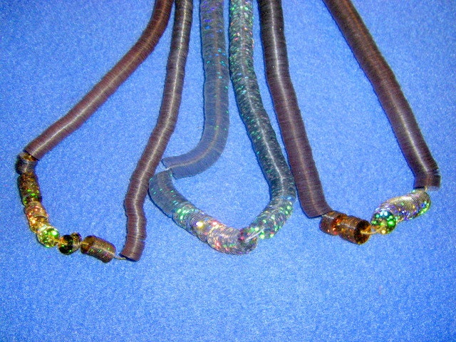 Vintage Flat Sequins silver gold iridescent spot - full strand