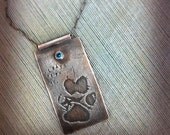 Custom Pet Paw Print, Sterling Silver, With Your Choice Gemstone Accent, Love Handmade Metalwork Gift