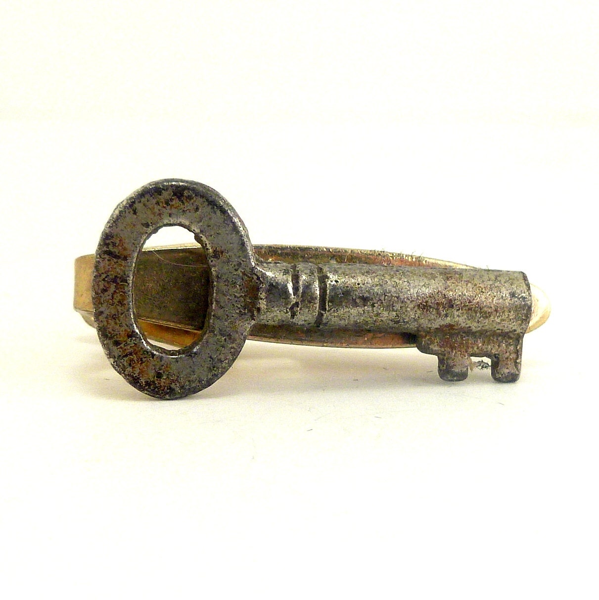 Skeleton Key Tie Clip, Steampunk Men's Tie Tack