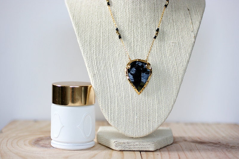 Obsidian Arrowhead Necklace