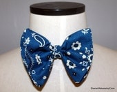 Blue paisley print bow tie