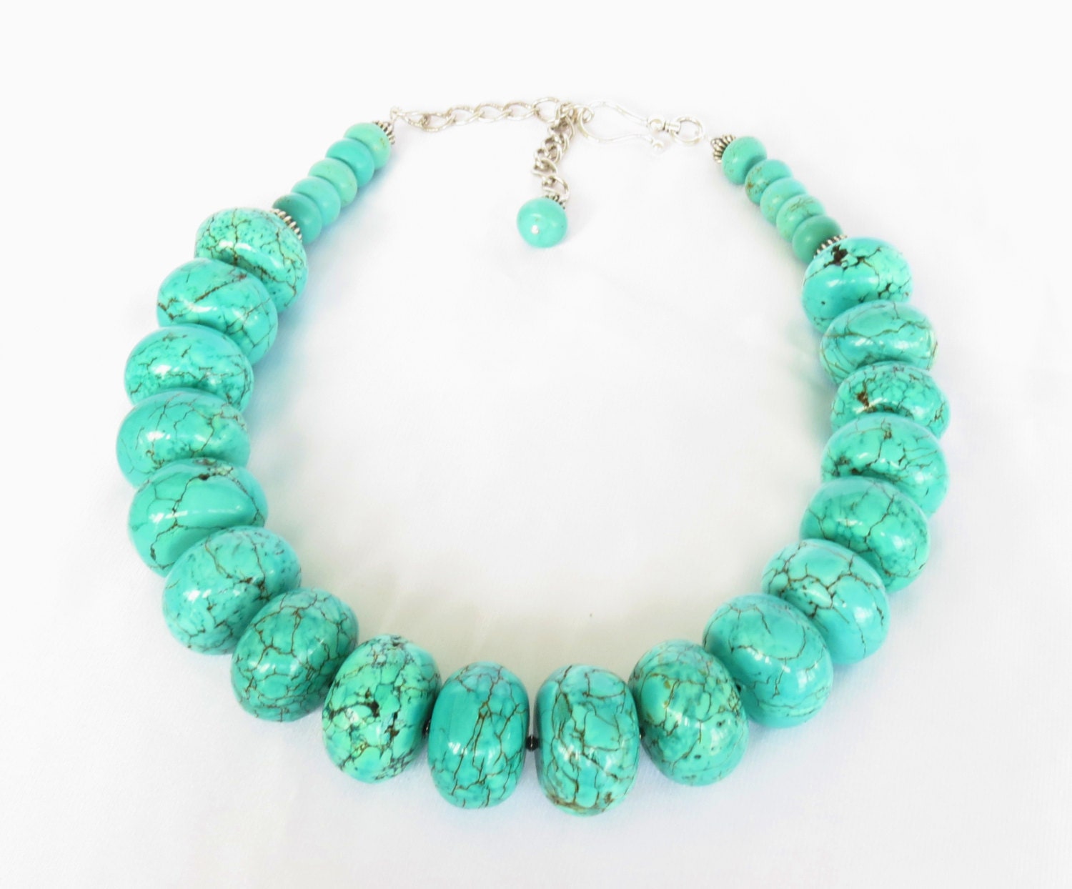 Turquoise Mega Statement Necklace - Blue Green Teal Cowgirl Necklace Statement Necklace Chunky Western Jewelry