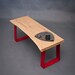 Live Edge - Honey Oak BENCH - Red - Modern - Natural
