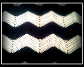 Crochet Zebra Afghan  MAde To Order