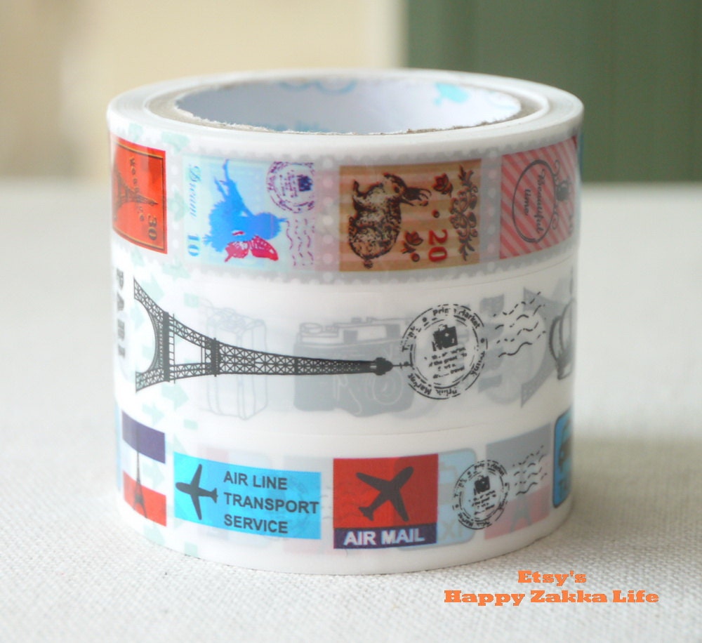 Translucent Sticker Tape Set - Travel in Paris - 3 Pcs - 11 yards (each roll)