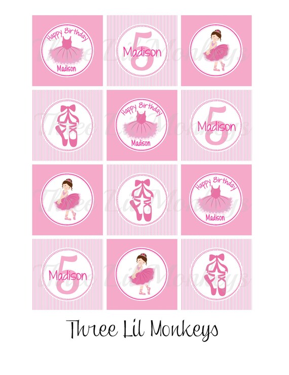 Ballerina Cupcake Toppers -DIY Printable Il_570xn