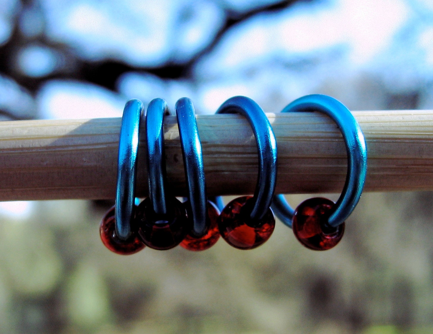 Teal and Red Stitch Markers