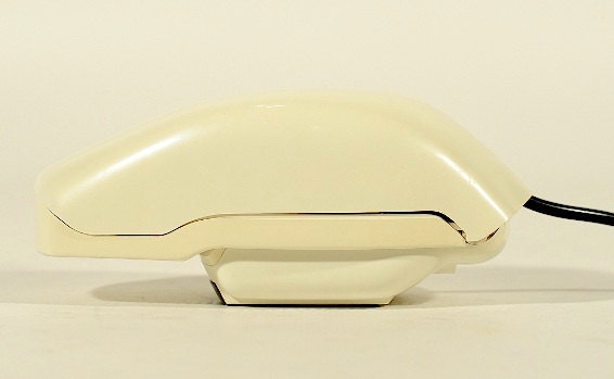 Vintage White Grillo Folding Telephone, MOMA Museum, Made in Italy circa 1970's