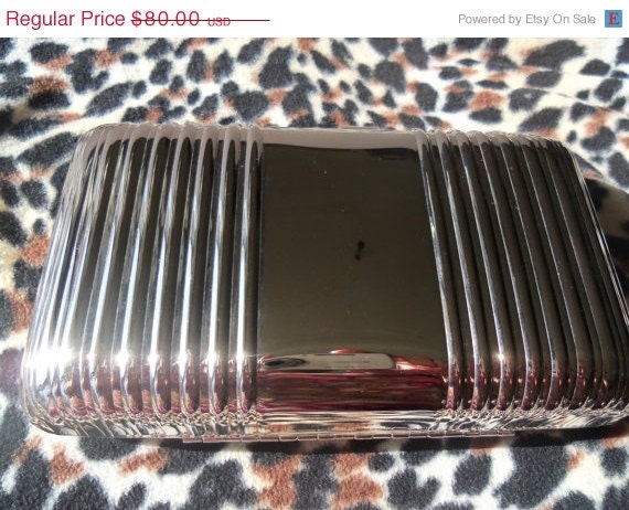 Vintage Silver Metal Clutch Purse Mad Men Mod Mid Century Modern Collectible Handbag Made In Hong Kong by La Regale