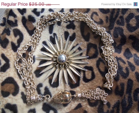 Vintage Brooch & Necklace Mad Men Mod Mid Century Modern Pendant Jewelry