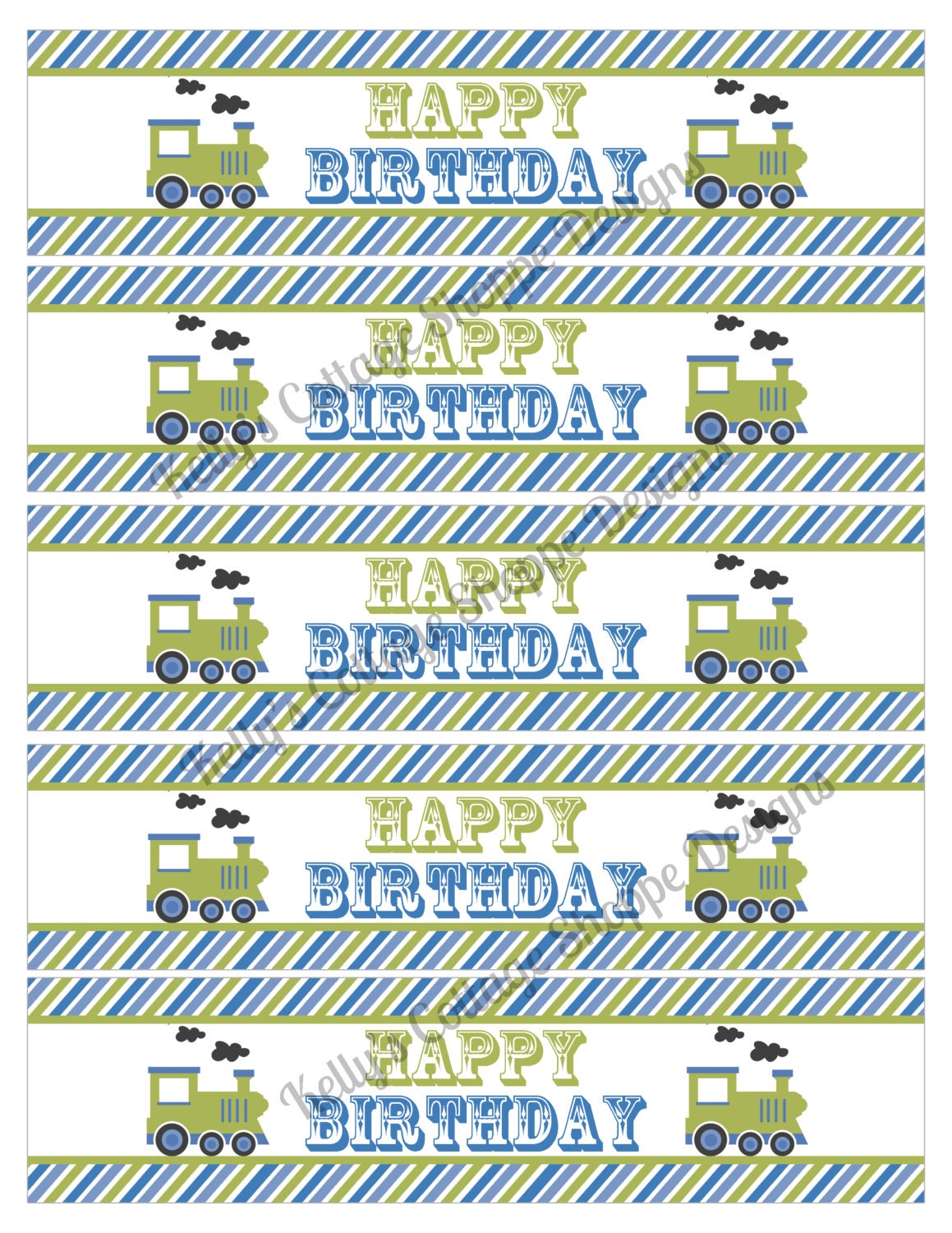 Instant Download Vintage Train Birthday Party Water Bottle Wrappers Il_170x135