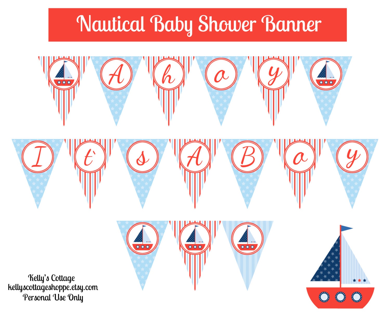 Printable Nautical Baby Shower Banner... Instant Download Il_170x135