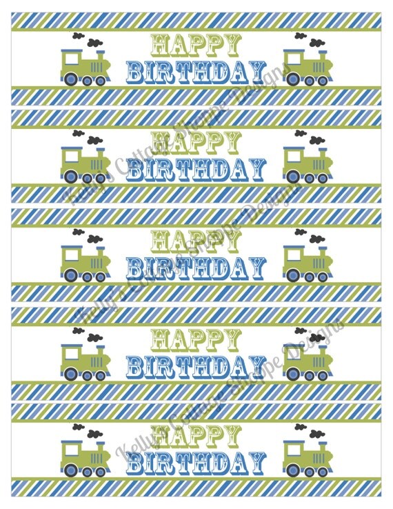 Instant Download Vintage Train Birthday Party Water Bottle Wrappers Il_570xn