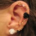 Non Pierced Ear Cuff  "Climbing Roses" Cartilage Conch Cuff Gold tone and Lucite Roses One Cuff Wedding, Prom
