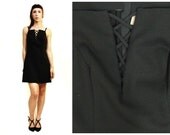 Vintage 90s LBD Cut Out  Design Mini Dress S