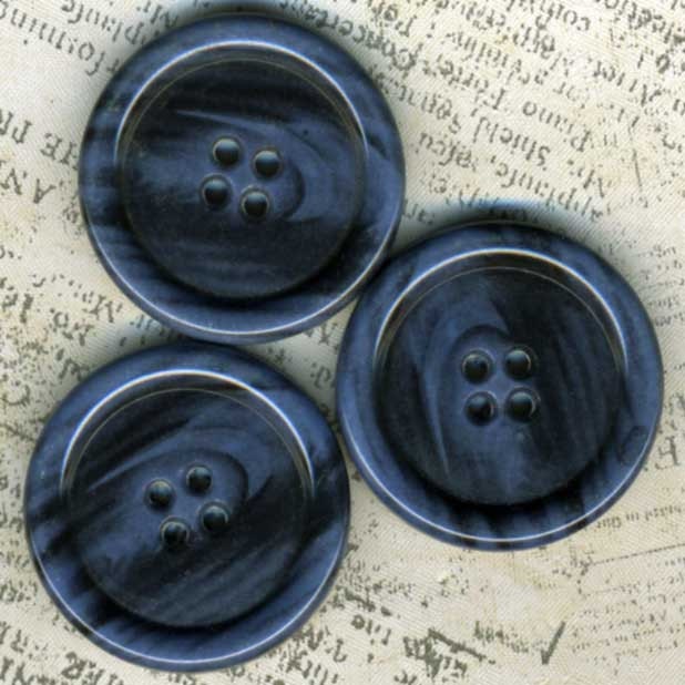 3 Marbled Black & Blue Coat Buttons 1-1/4 inch 32mm Sewing Crafts
