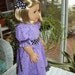 American Girl Doll  or 18 inch doll dress  Purple Ladybug and black dot dress