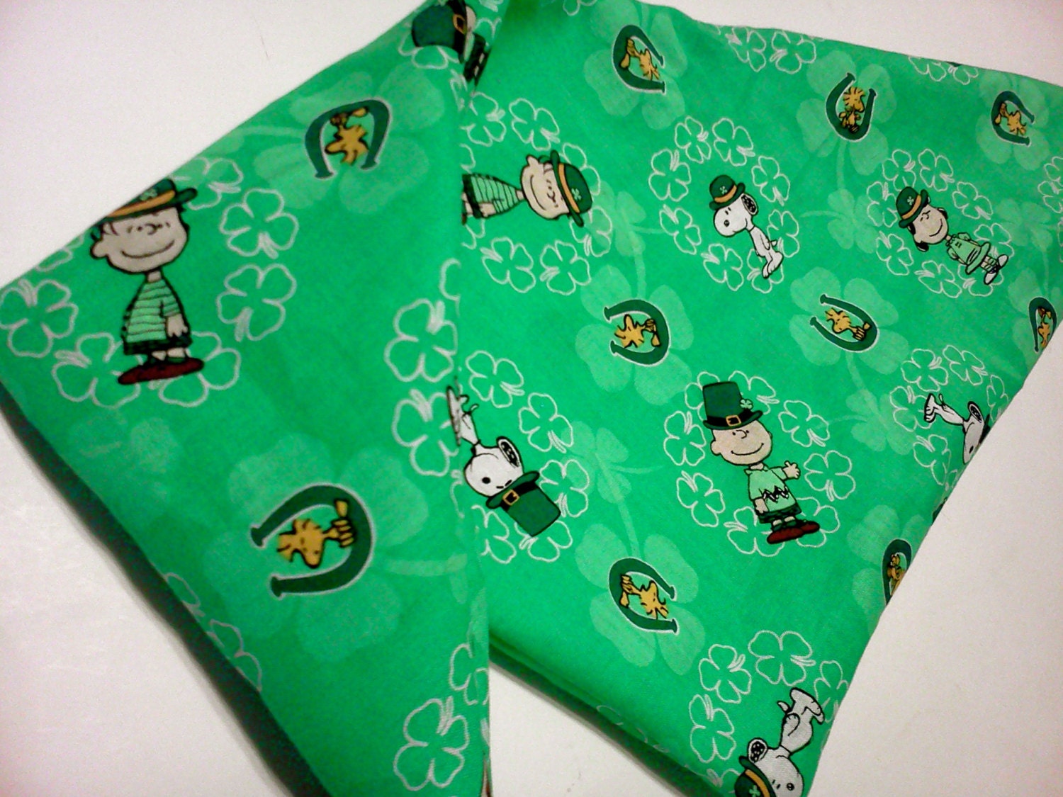 St. Patrick's Dog Bandana: Peanuts Snoopy Green Pet Scarf - Custom Orders