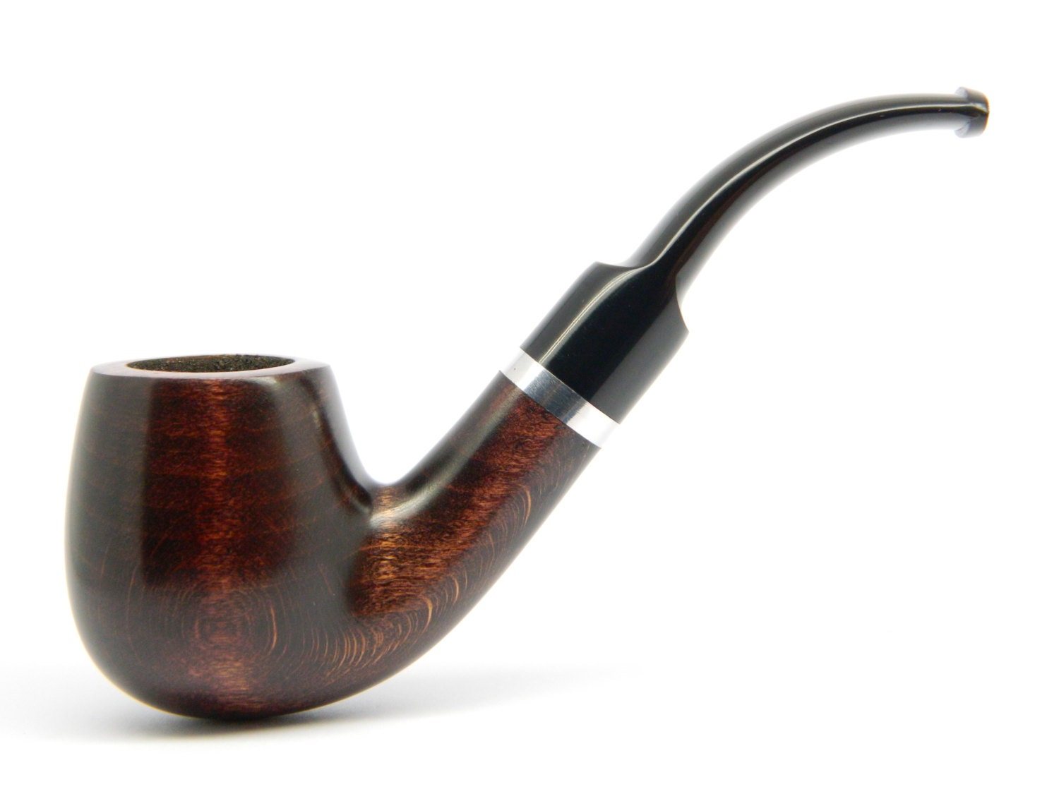 Wooden Tobacco Smoking pipe "Sherlock Holmes" Handmade, Black, Smooth  plus Gift POUCH