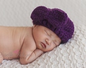 Purple  Baby Beret with Bow
