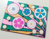 Glitter Kawaii Sticker ACEO - Spring Dream - Bright Colorful Abstract Flowers Cherry Blossom Sakura Design