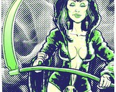 Dame Death  - 8x10 Art Print - Glow in the Dark