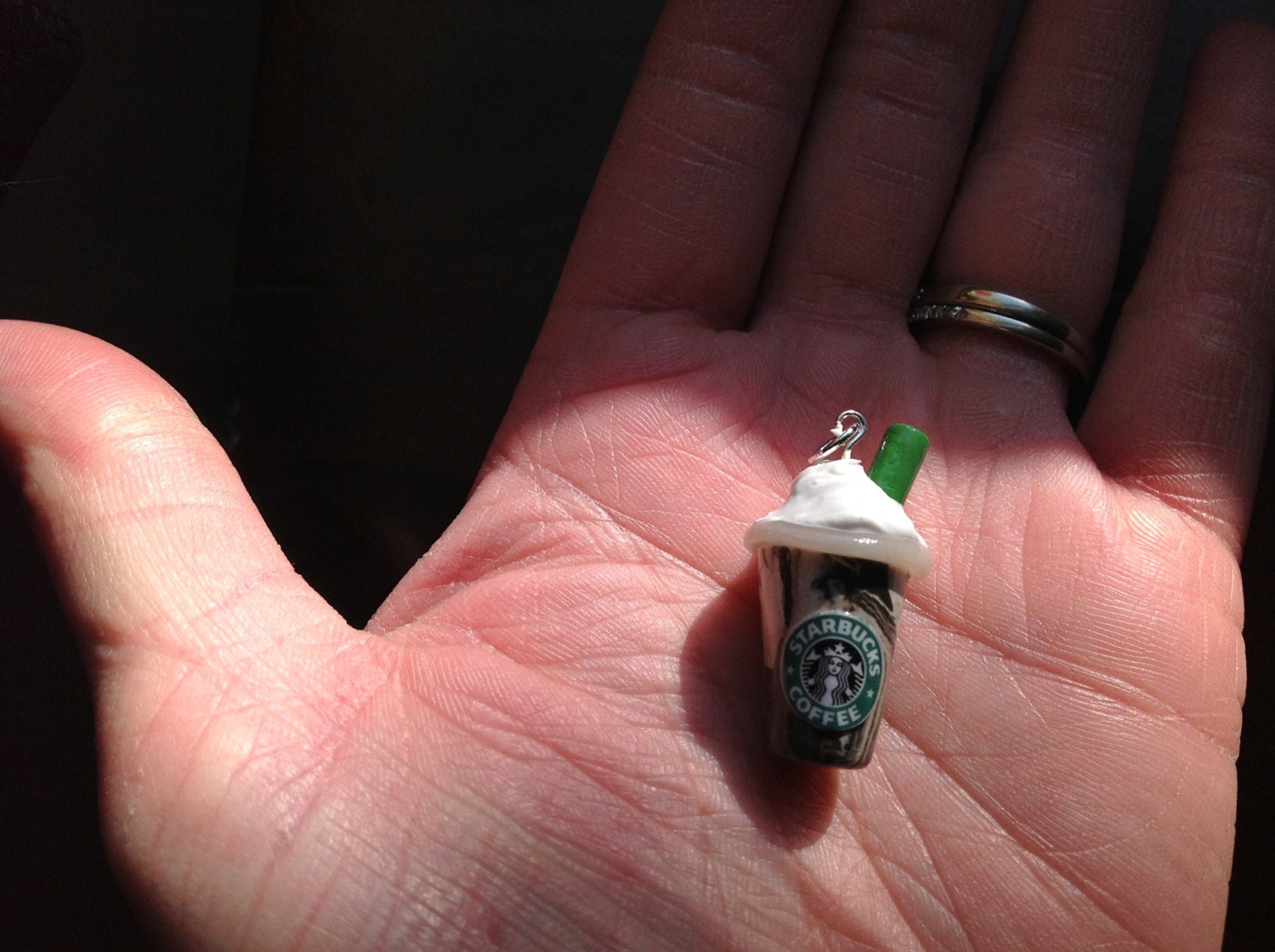 Polymer Clay Starbucks Mocha Frappe Pendant Charm