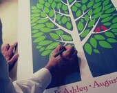 Mod Guest Book Tree - The Modwik - A Peachwik Interactive Art Print - 100 guest sign in - Modern Tree Guestbook