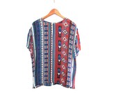 Vintage Southwestern Tribal Print Top