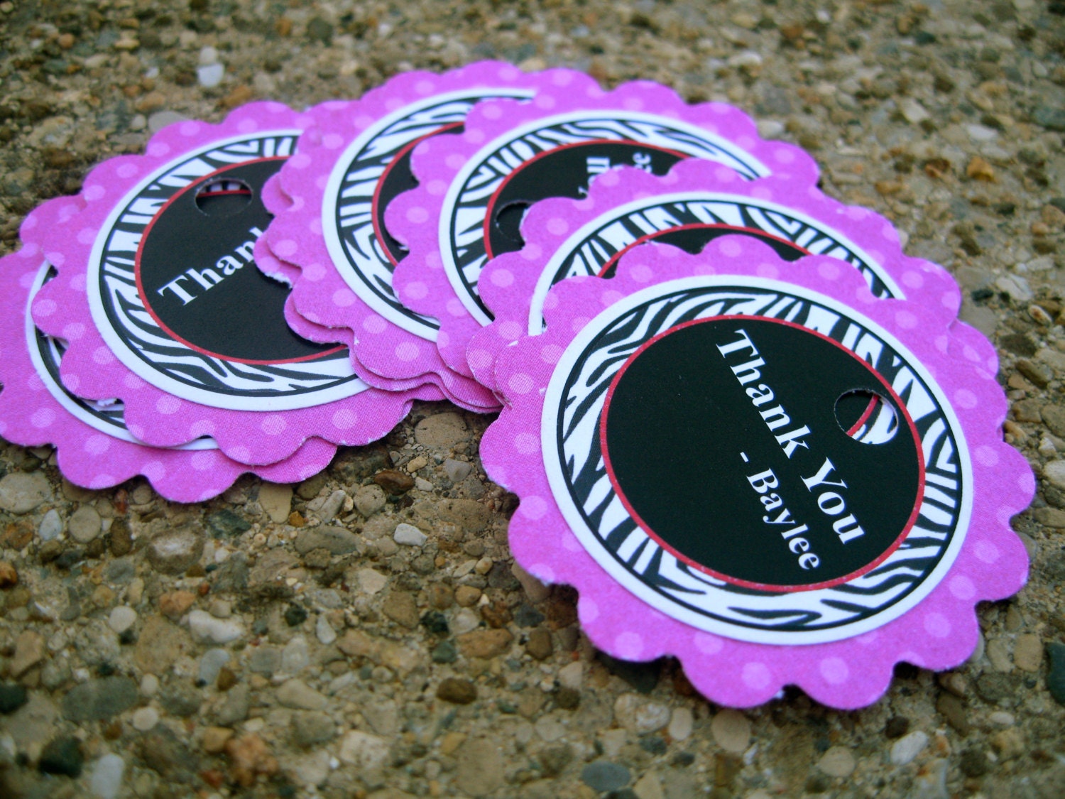 Favor Tags - Set of 12 - Zebra - Customizable