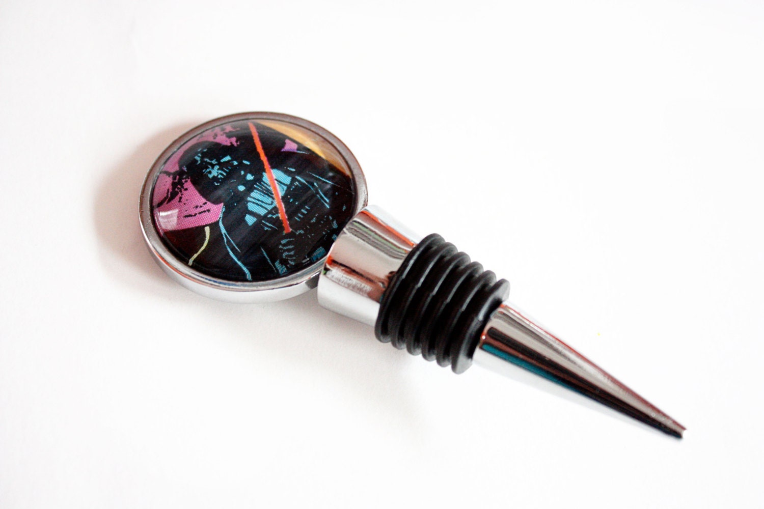 Recycled vintage comic book wine stopper