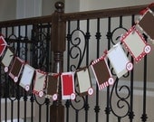 First Birthday Photo Banner - First Year Banner - Sock Monkey - Design G
