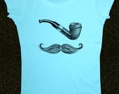 Pipe Mustache Shirt  - Women's Short Sleeve Scoop Neck Cotton T-Shirt Contoured Fit
