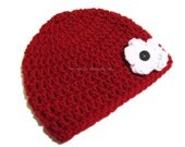 Red Pansy Baby Beanie