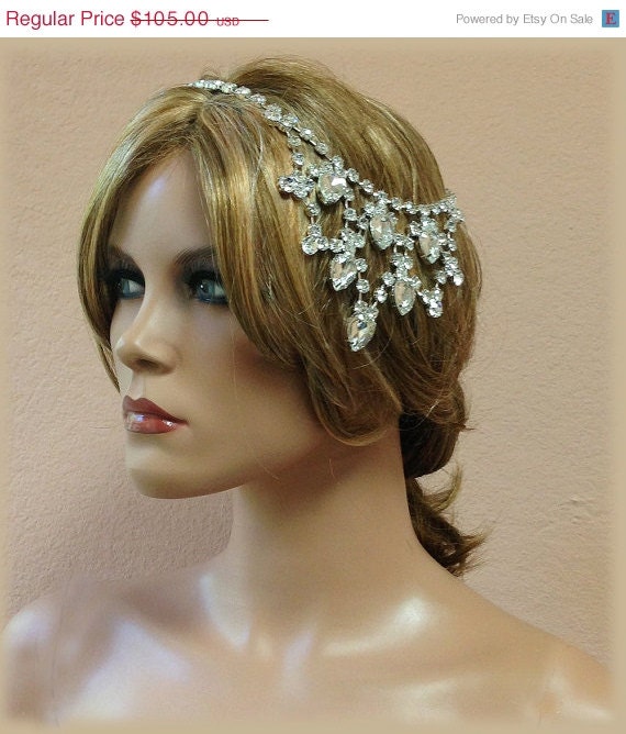 Bridal headband, rhinestone headband, Great Gatsby hair jewelry, wedding hair accessory, bridesmaid headband, 1920's jewelry