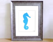 Nautical Seahorse Art, Nursery Decor, Kids Room Wall Art, Ocean Artwork Papercut
