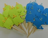 Blue and Green Whale Cupcake Toppers 12ct