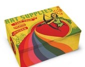 Retro-style Art Supplies Tin