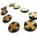 Black porcelain and gold necklace Grafika with stainless steel elegant statement necklace