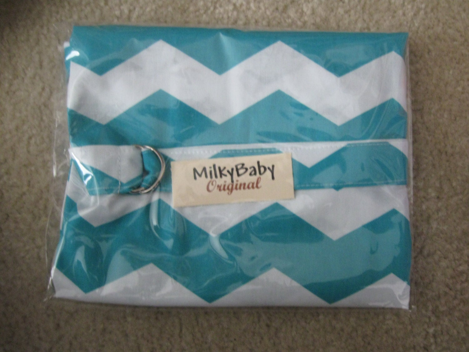 Breastfeeding cover nursing cover like hooter hider  ready to ship teal chevron VERY LIGHT