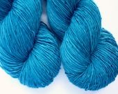 Hand Dyed Sock Yarn - Superwash Merino Single Ply Fingering Weight in Neptune Colorway