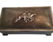 Silver Plate Box Polo Players